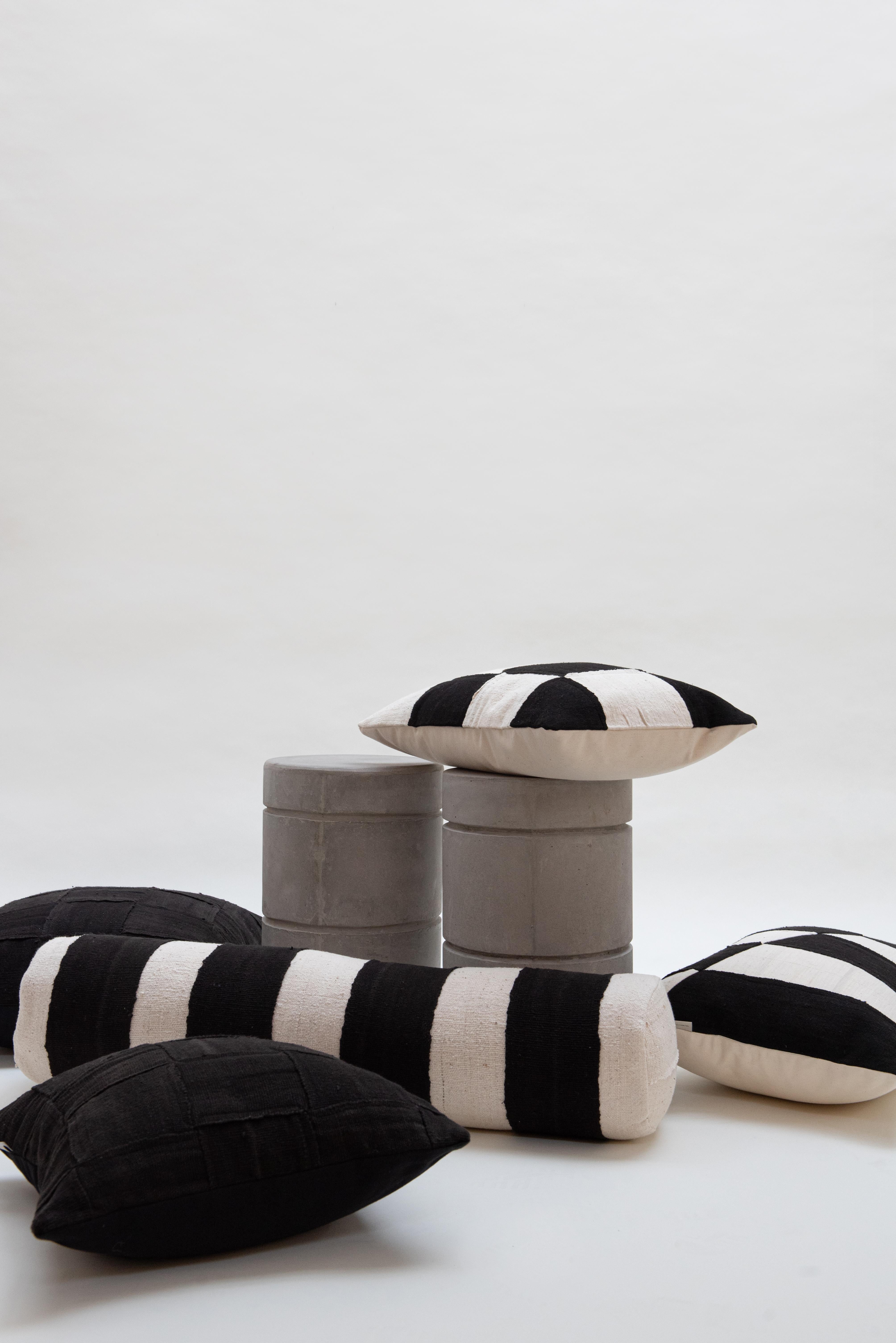 Contemporary Black & White Handwoven Cushion / Bolster for on Your Bed or Sofa In New Condition For Sale In Amsterdam, NL