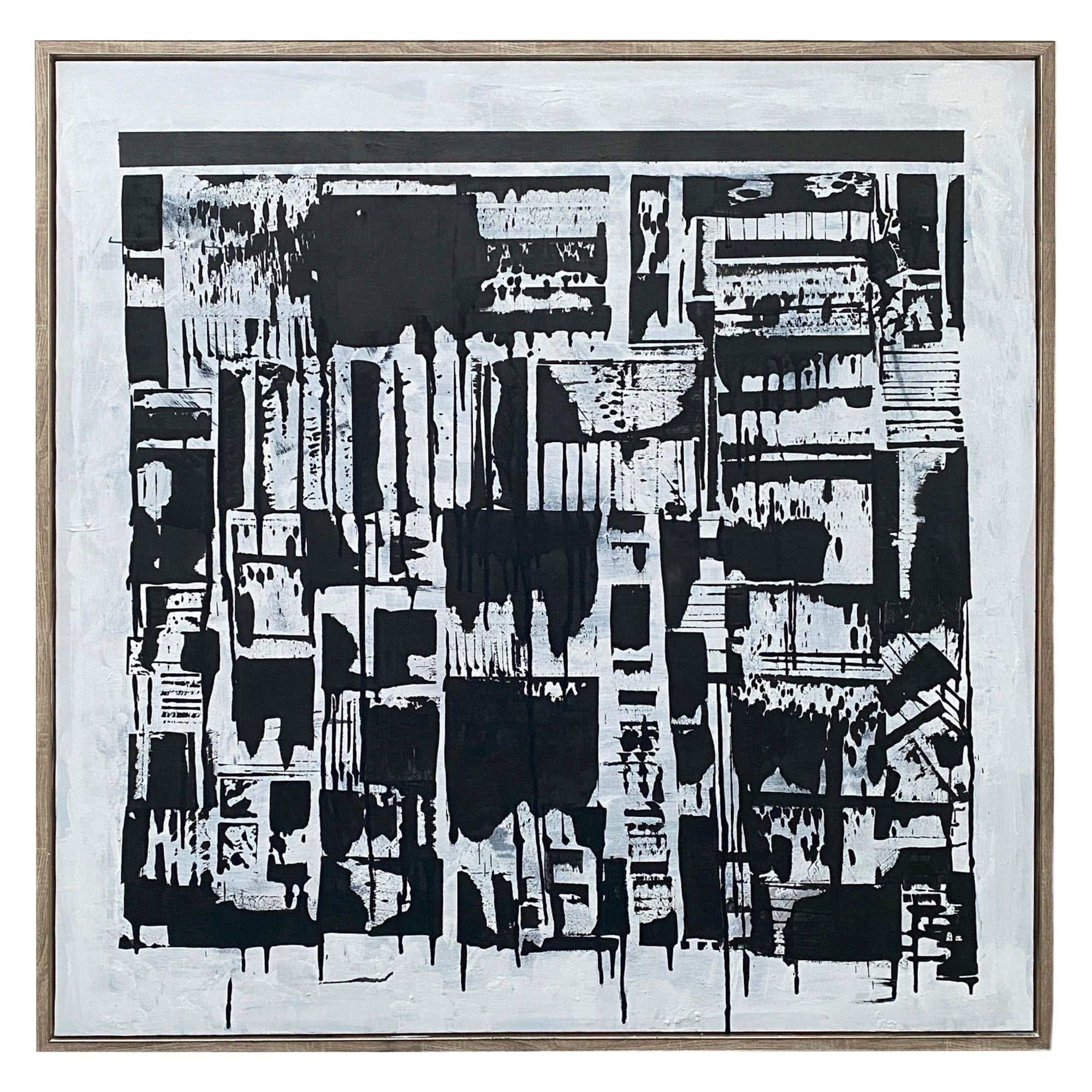 Contemporary Black & White Orig Painting Abstract by Designer George Machado