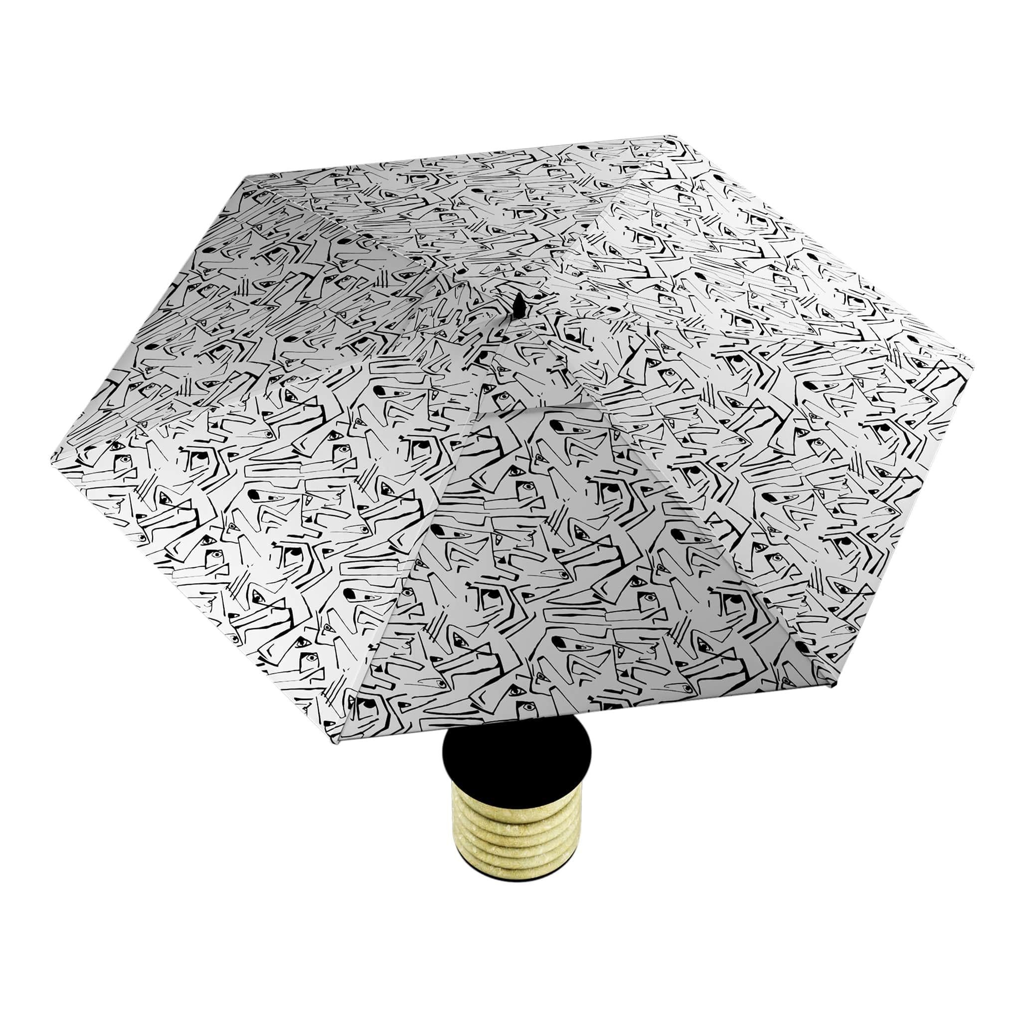 Contemporary black&white parasol & base with outdoor fabric, body in green marble

Elektra Parasol Black & White is a luxury sombrilla, designed for contemporary outdoor designs. A multifunctional parasol in Travertine and nero marquina marble