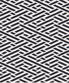 Contemporary black white wool silk Rug abstract pattern - Notturno Nero