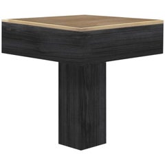 Contemporary Black Wood Brass Brass Side Square Side Table "Tee", Atelier BAM