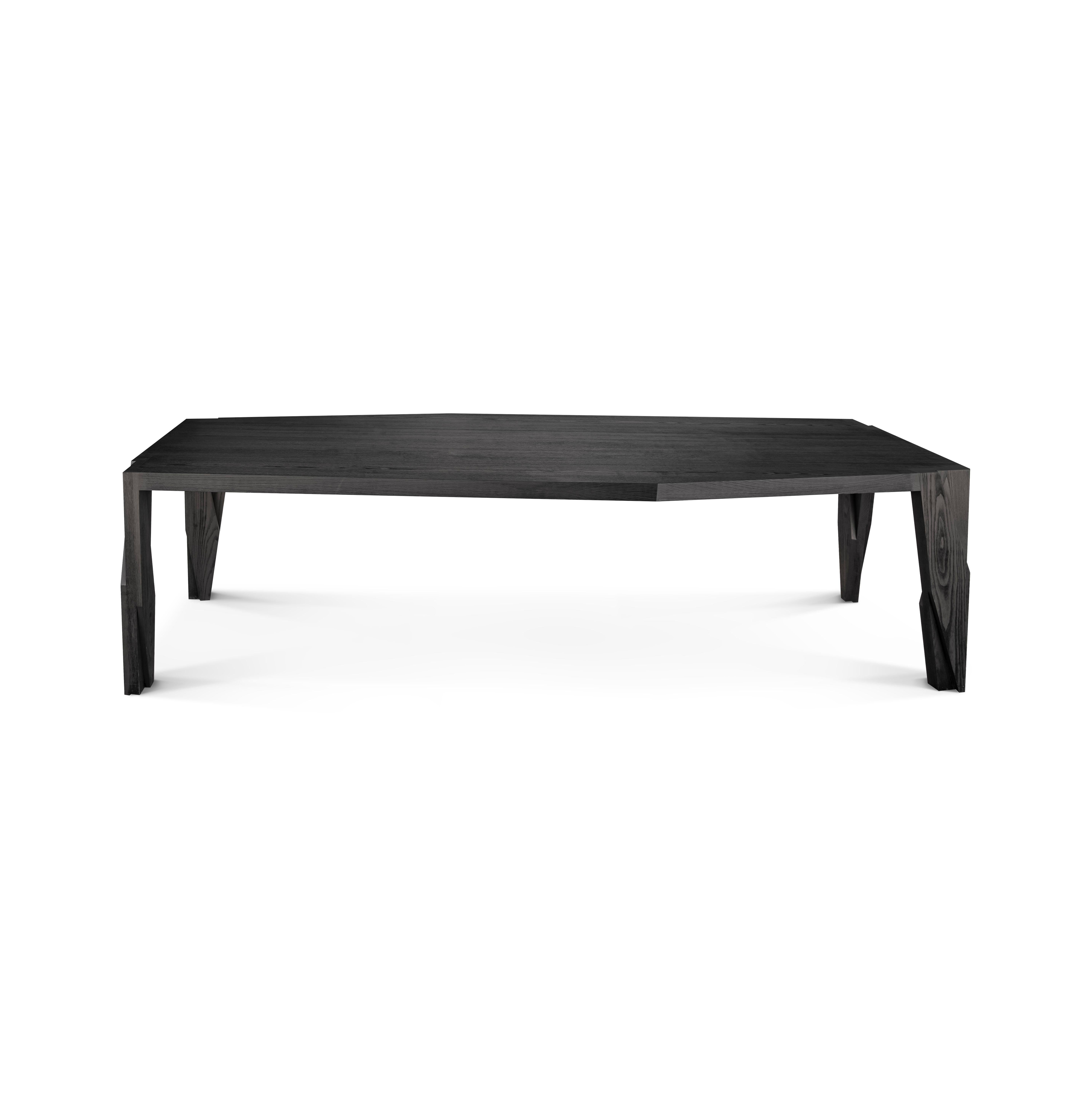 Modern Contemporary Black Wooden 6 Seater Dining Table, Moramour by Adam Court for Okha For Sale