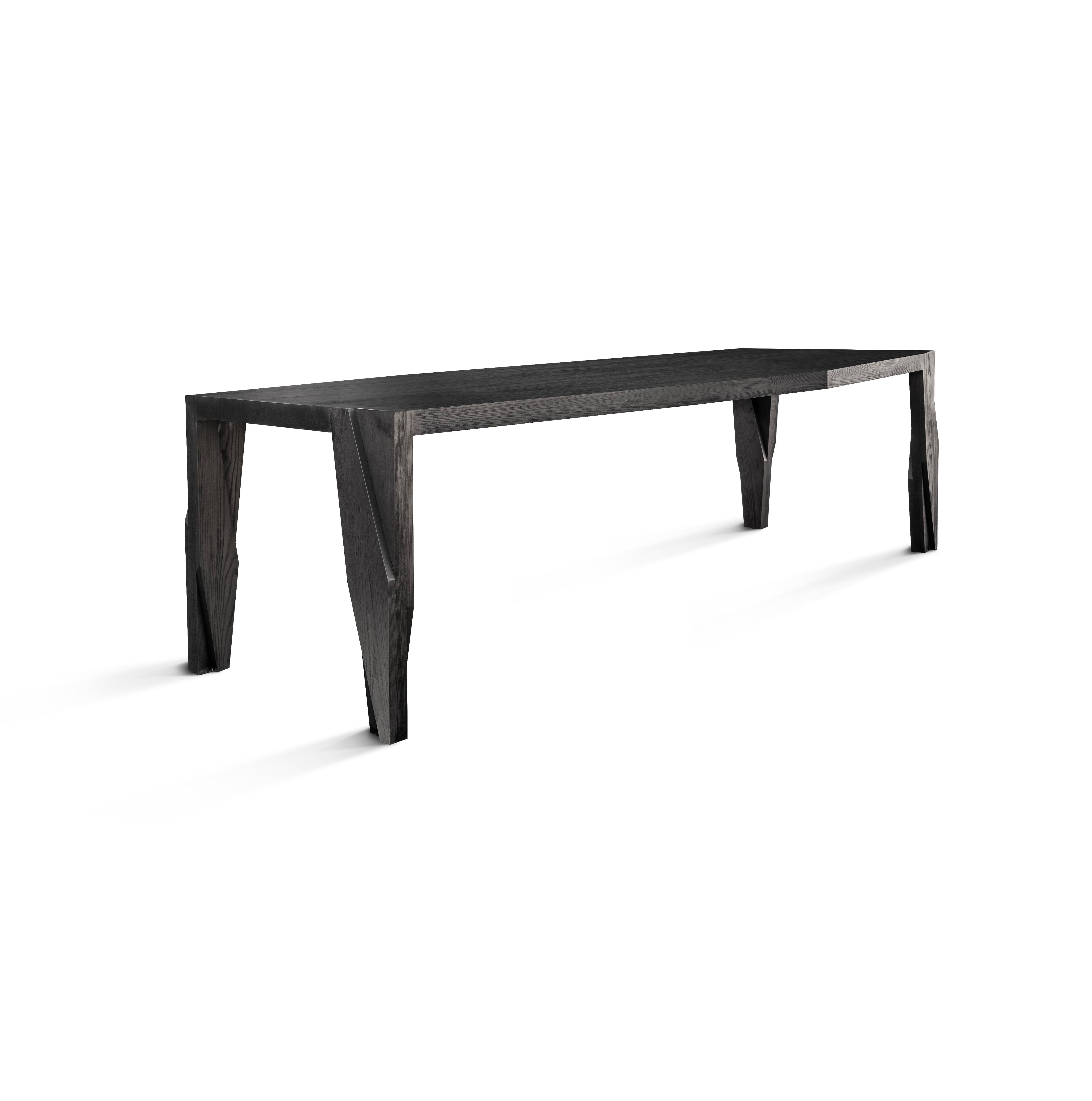 Portuguese Contemporary Black Wooden 6 Seater Dining Table, Moramour by Adam Court for Okha For Sale