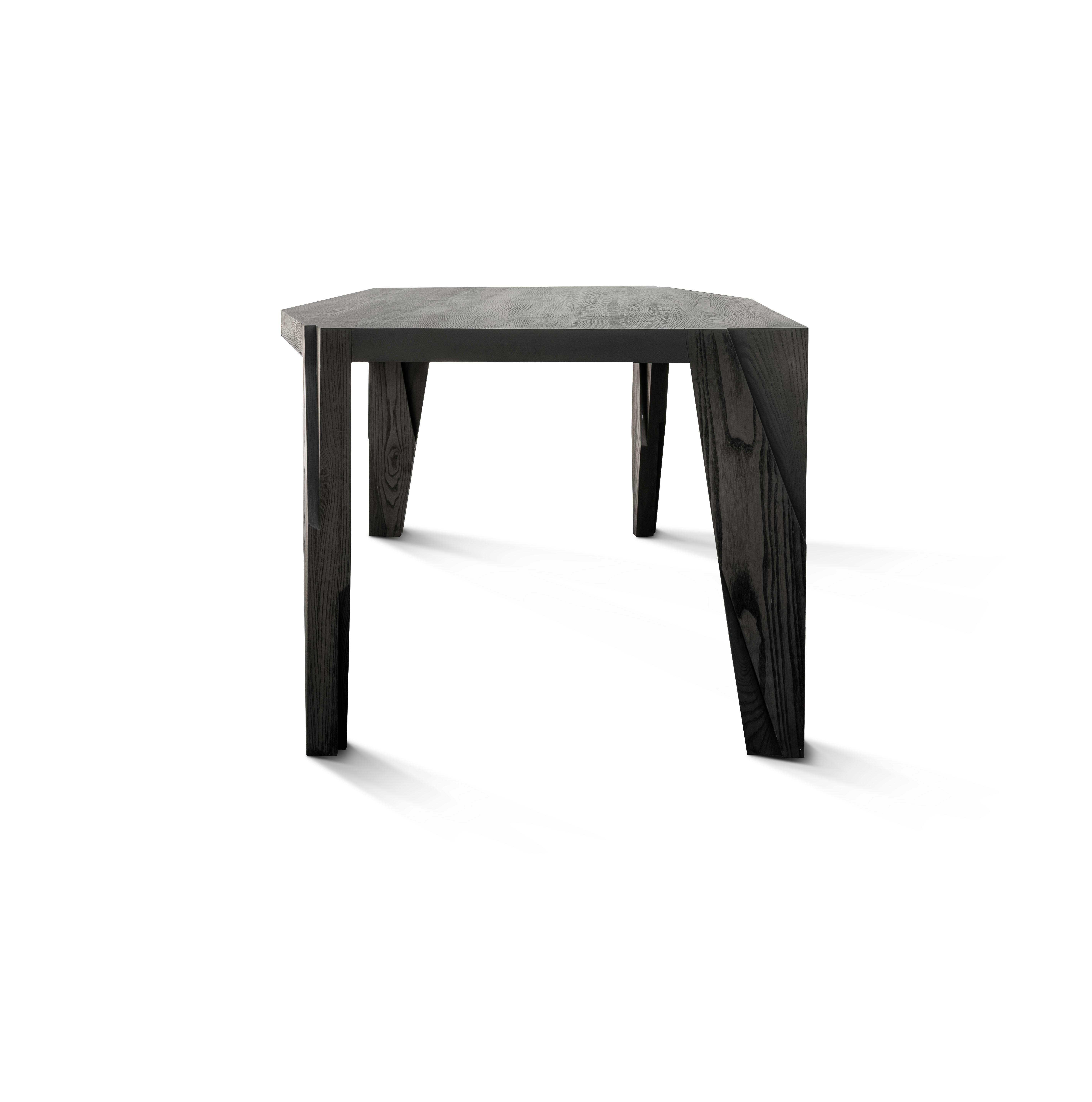 Contemporary Black Wooden 6 Seater Dining Table, Moramour by Adam Court for Okha In New Condition For Sale In Warsaw, PL
