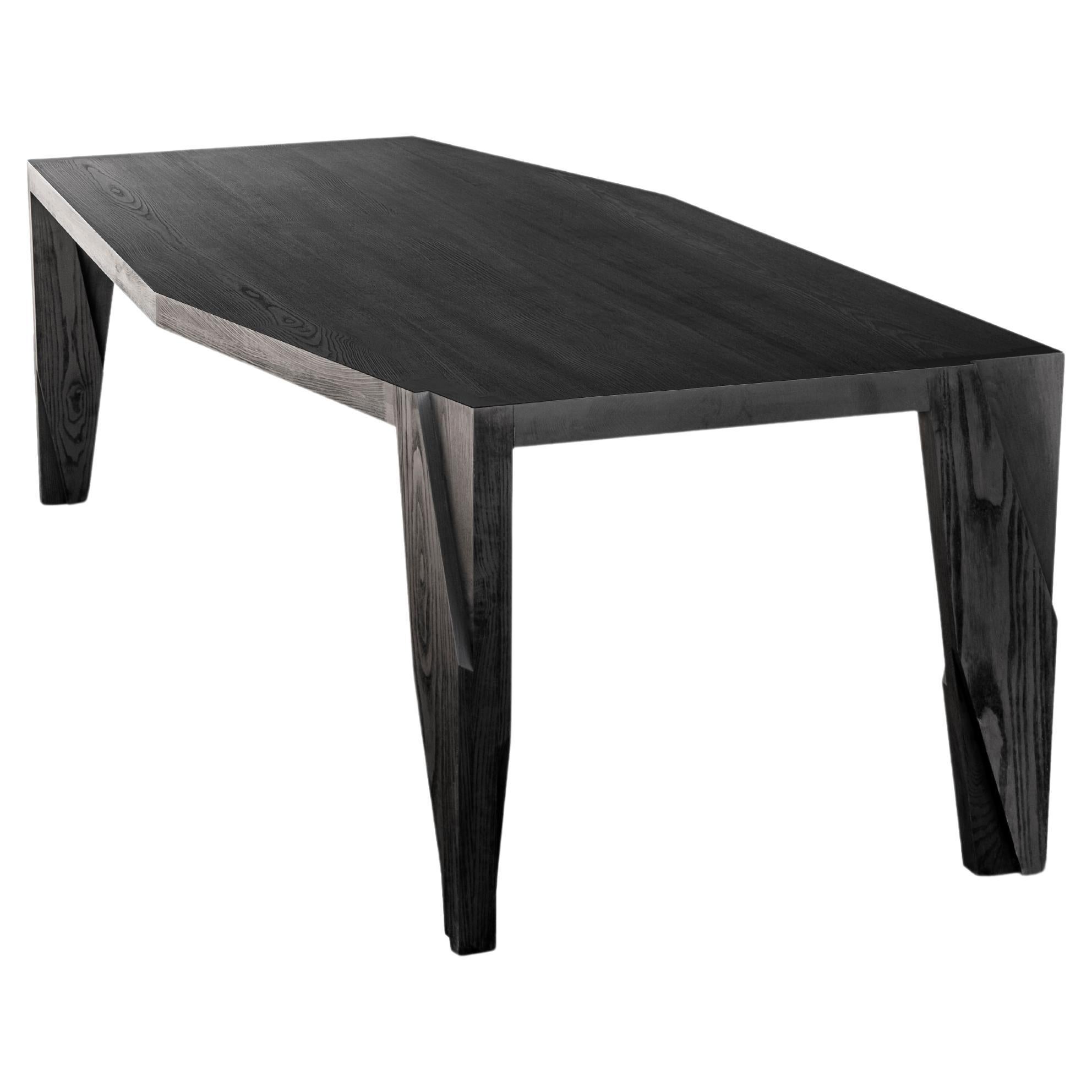 Contemporary Black Wooden 6 Seater Dining Table, Moramour by Adam Court for Okha For Sale