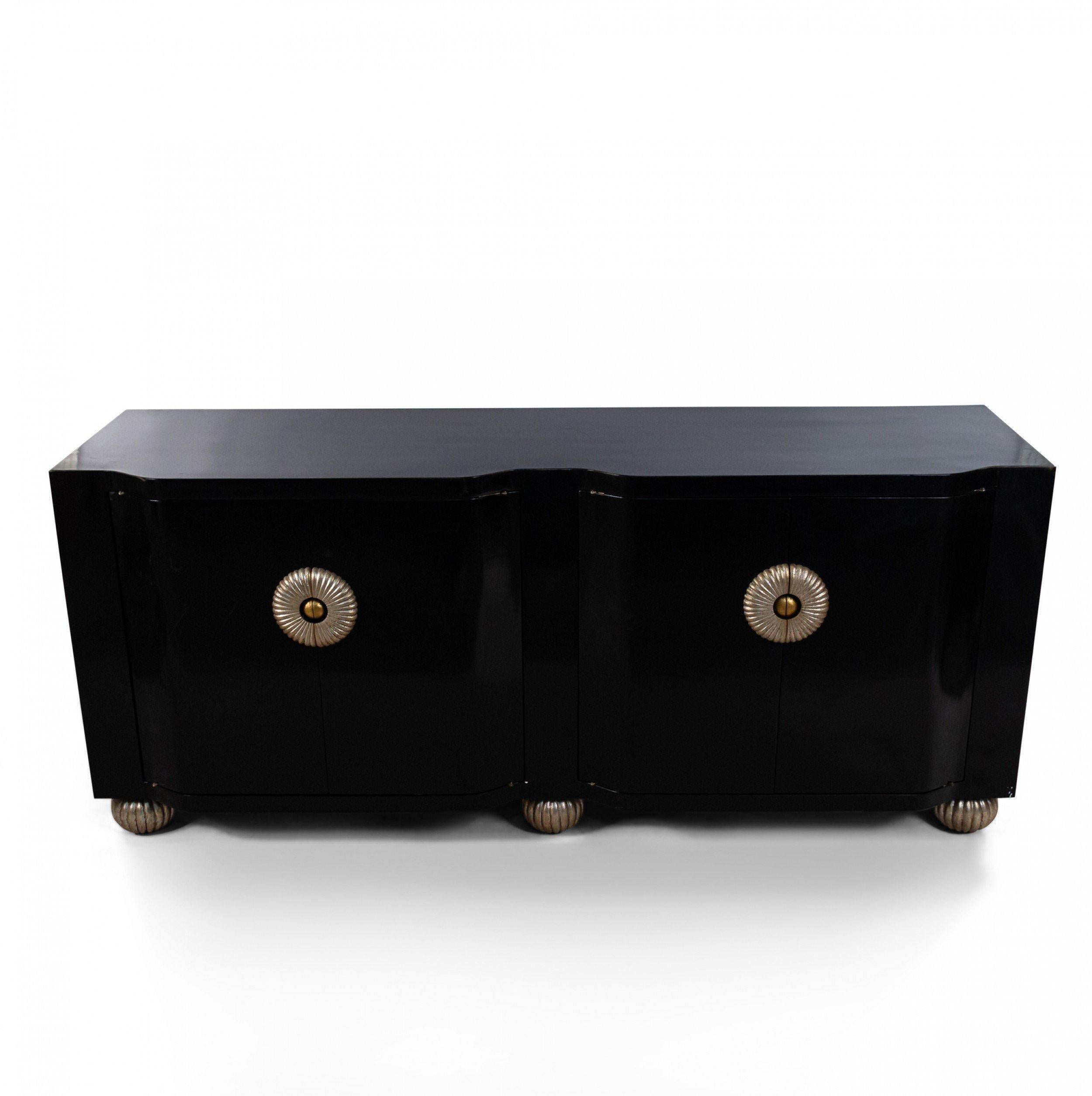 Contemporary Black Wooden Credenza at 1stDibs | black wood credenza