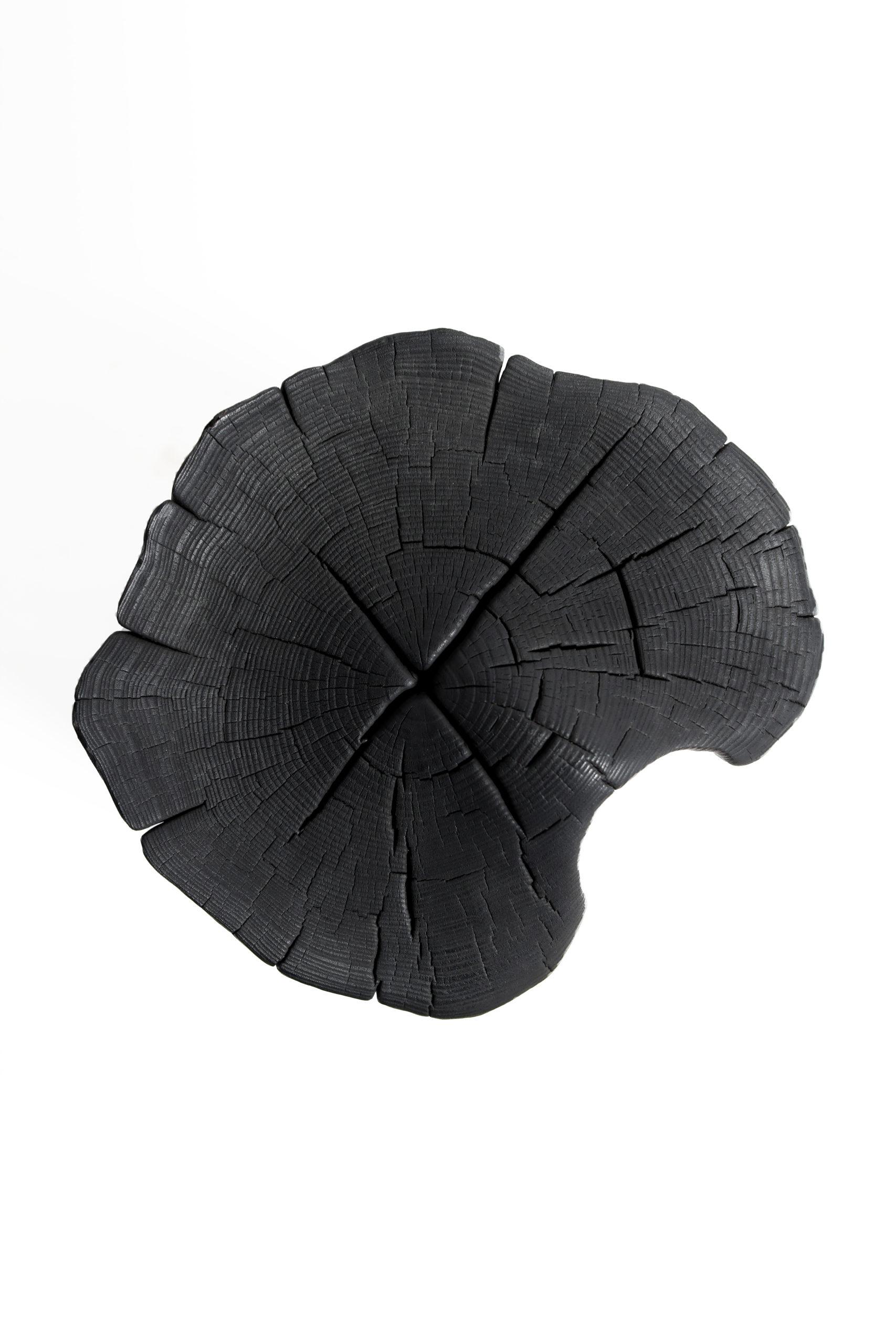 Néerlandais Tabouret moderne en bois noir, morceau brûlé de Jesse Sanderson pour Wdstck en vente