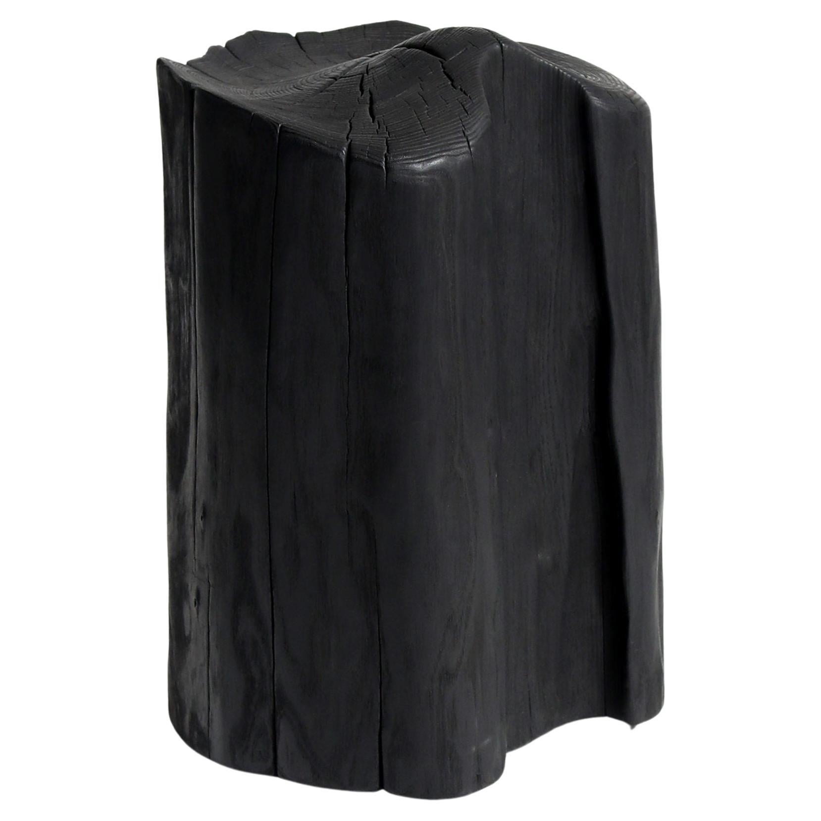 Tabouret moderne en bois noir, morceau brûlé de Jesse Sanderson pour Wdstck en vente