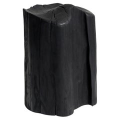 Tabouret moderne en bois noir, morceau brûlé de Jesse Sanderson pour Wdstck