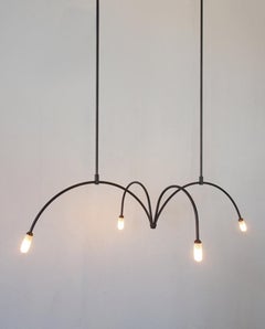 Contemporary Blackened Brass Vault Chandelier