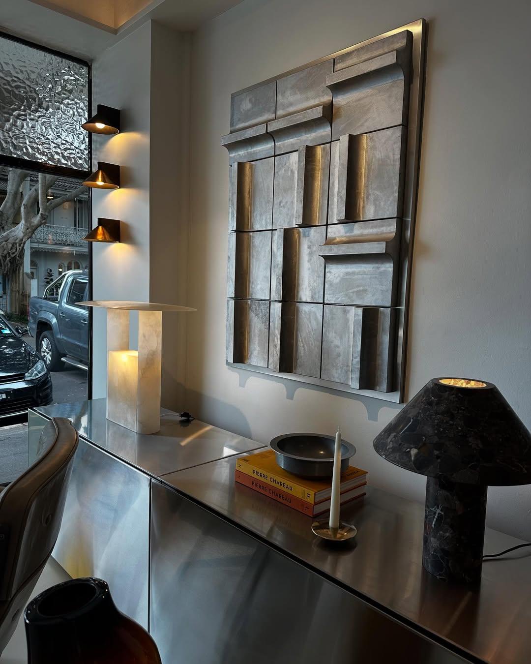 Contemporary Blackened Bronze Conical Wall Light by Henry Wilson For Sale 4