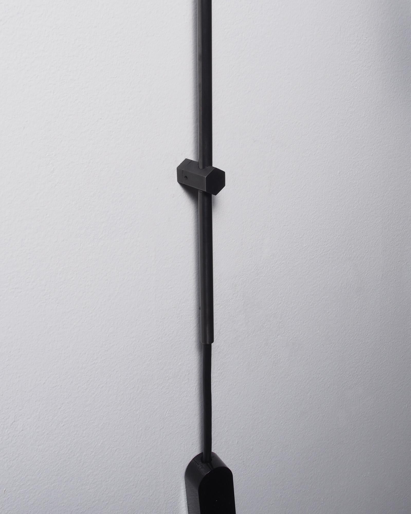 Post-Modern Contemporary Blackened Metal Bedside Wall Lamp For Sale