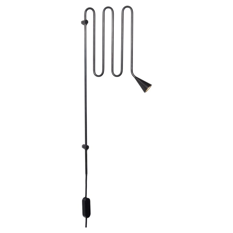 Contemporary Blackened Metal Bedside Wall Lamp For Sale at 1stDibs