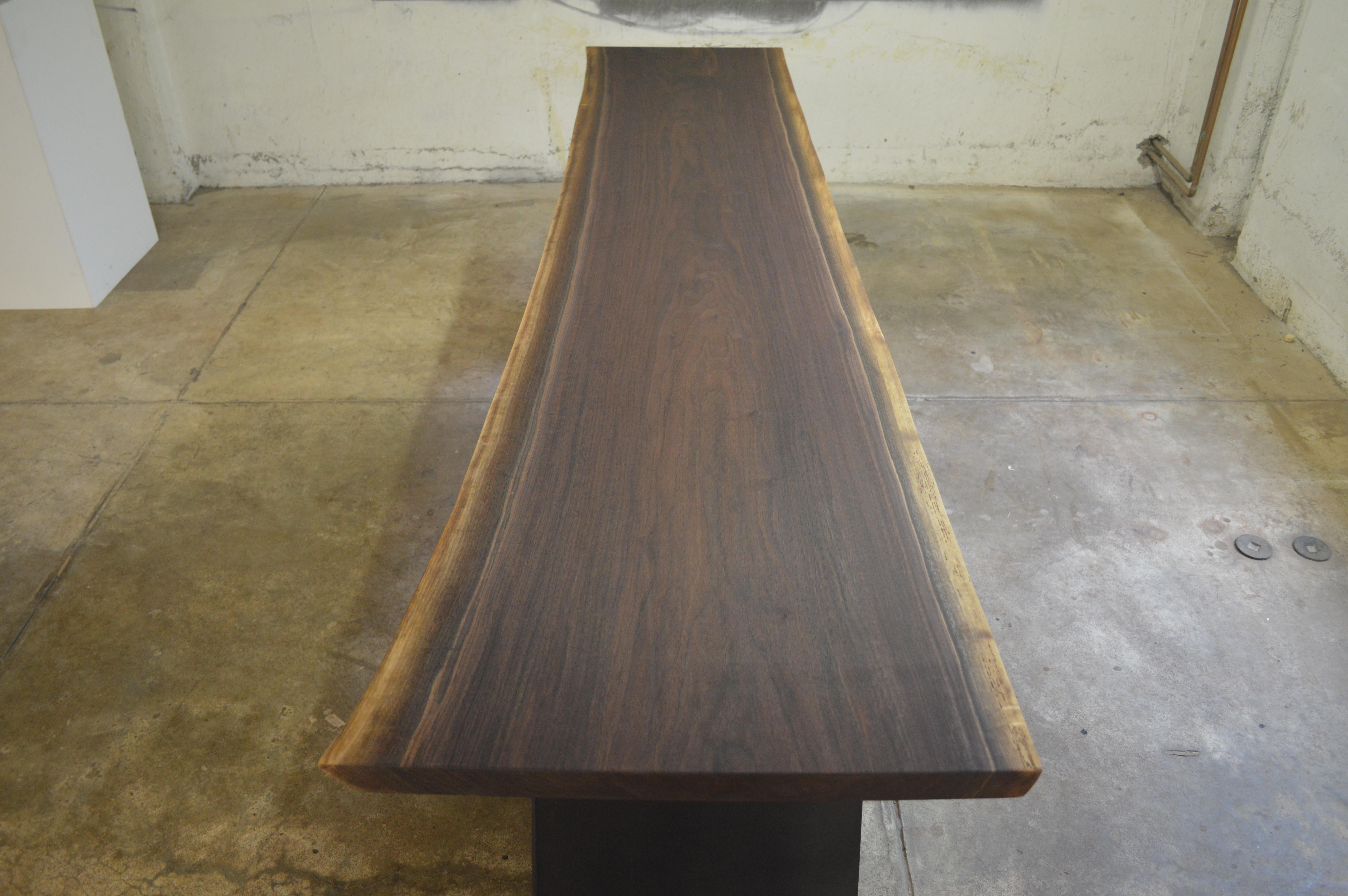 Minimalist Contemporary Blackened Steel and Walnut Console Table by Scott Gordon For Sale