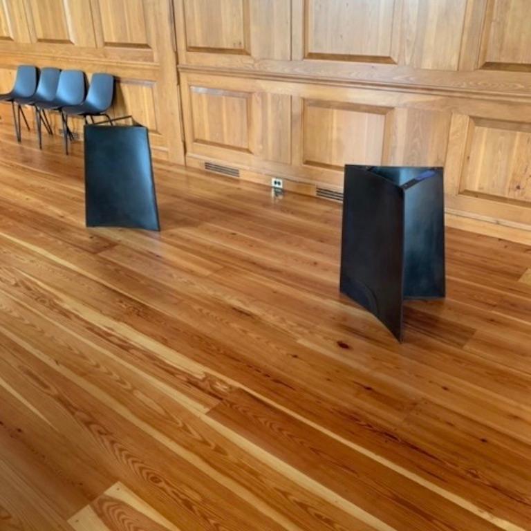 Table de salle à manger contemporaine en acier noirci et chêne blanc de Scott Gordon Neuf - En vente à Sharon, VT