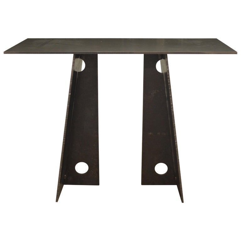 Contemporary Blackened Steel Console Table by Scott Gordon For Sale