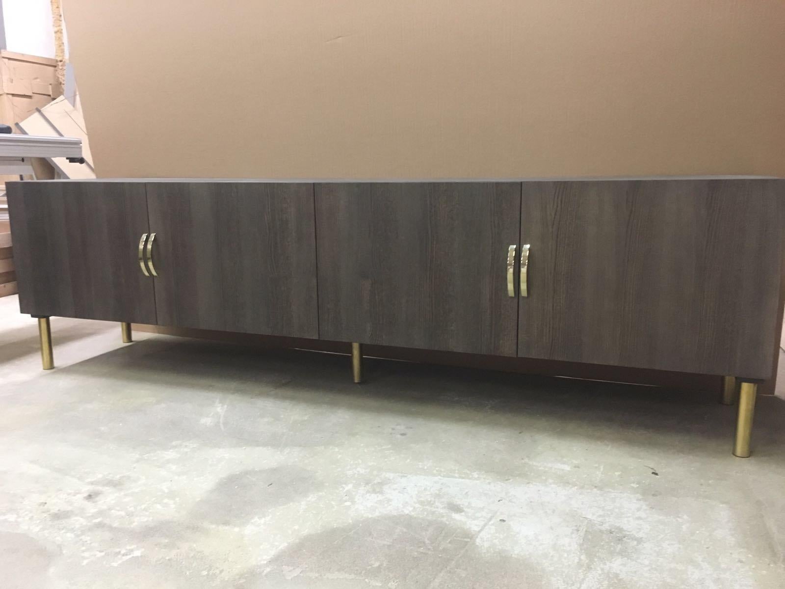 Modern Contemporary Blanda Sideboard or Credenza with Fine Ash Lacquered Veneer For Sale