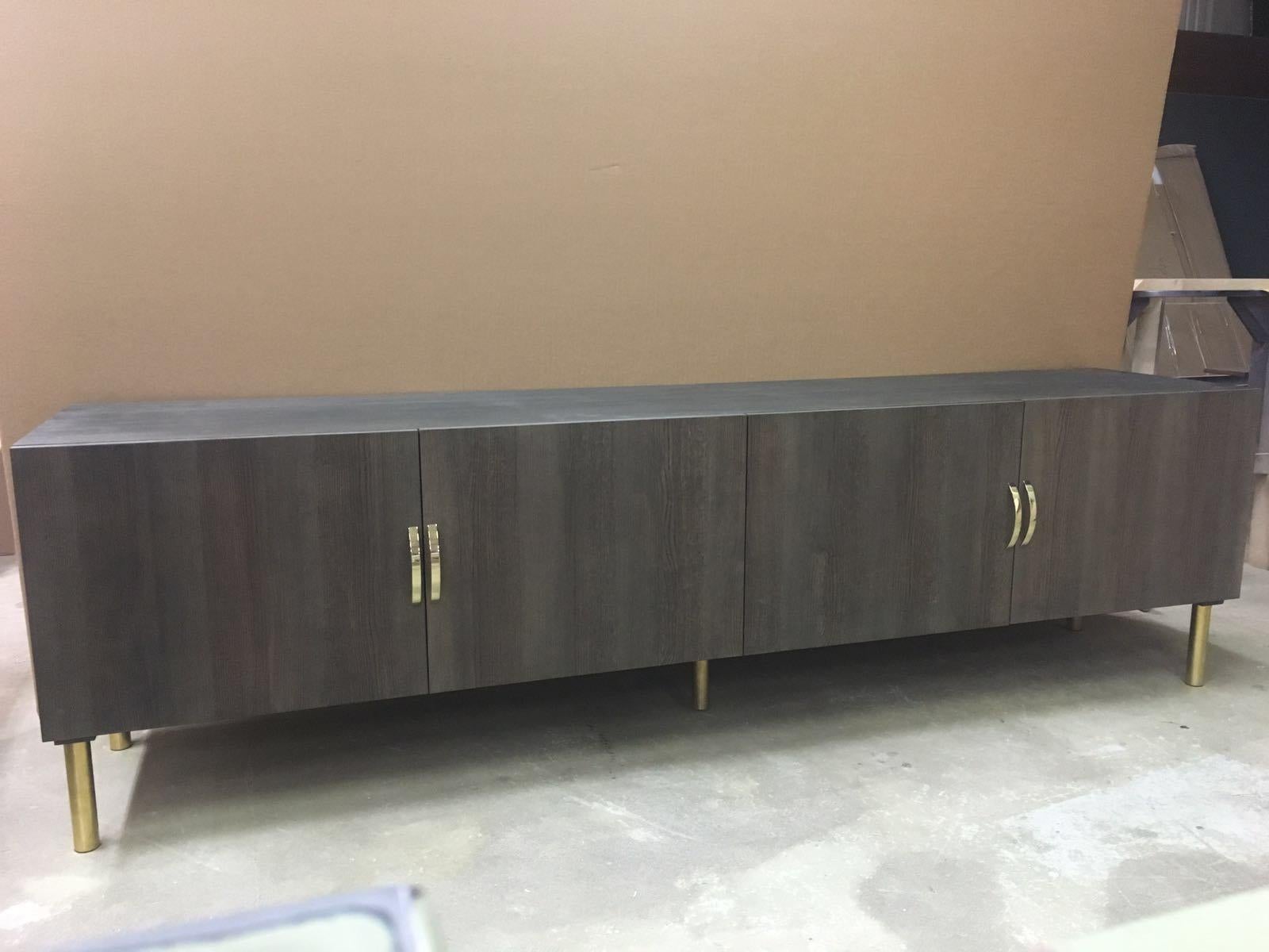 Portuguese Contemporary Blanda Sideboard or Credenza with Fine Ash Lacquered Veneer For Sale