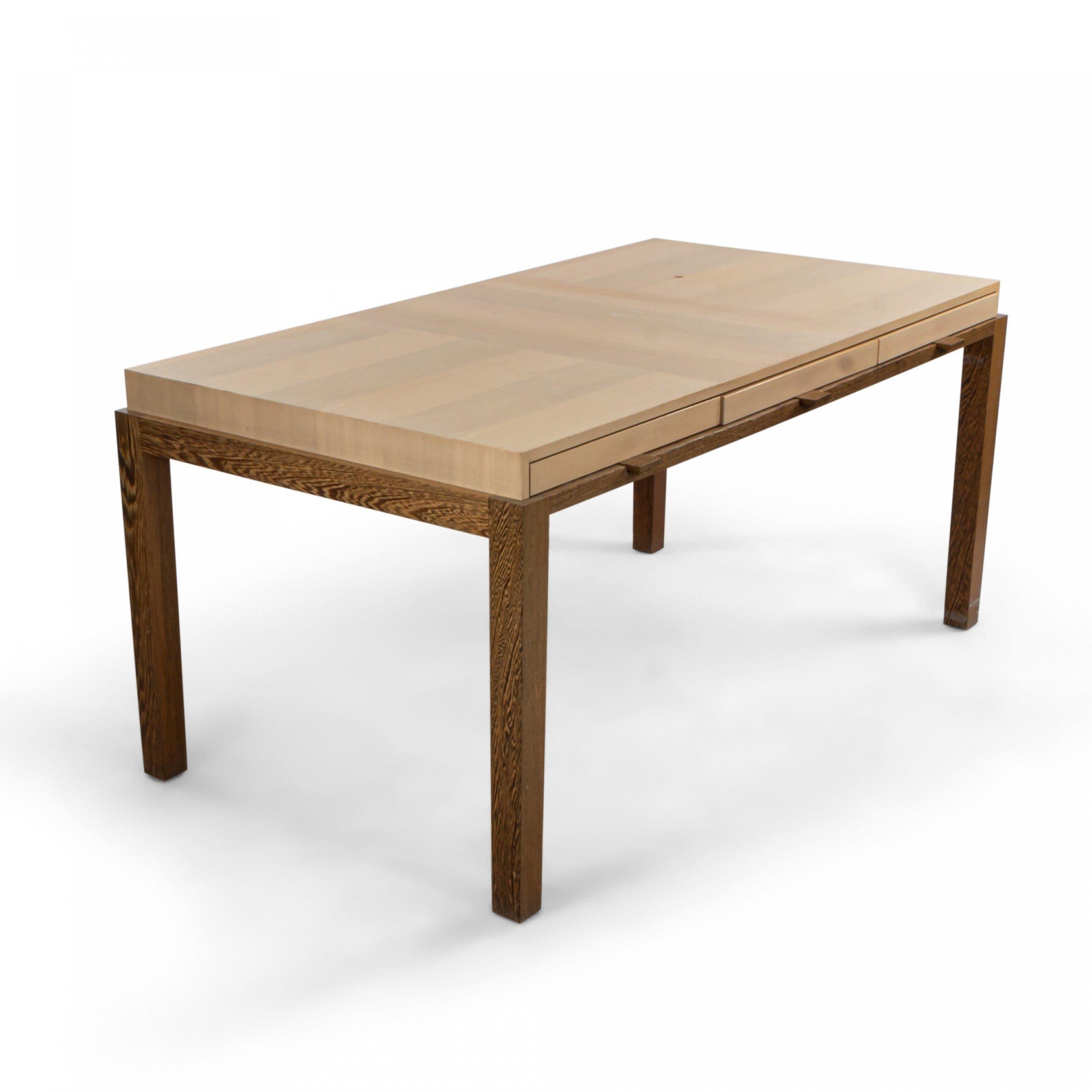 Contemporary Blonde Wood Desk 1