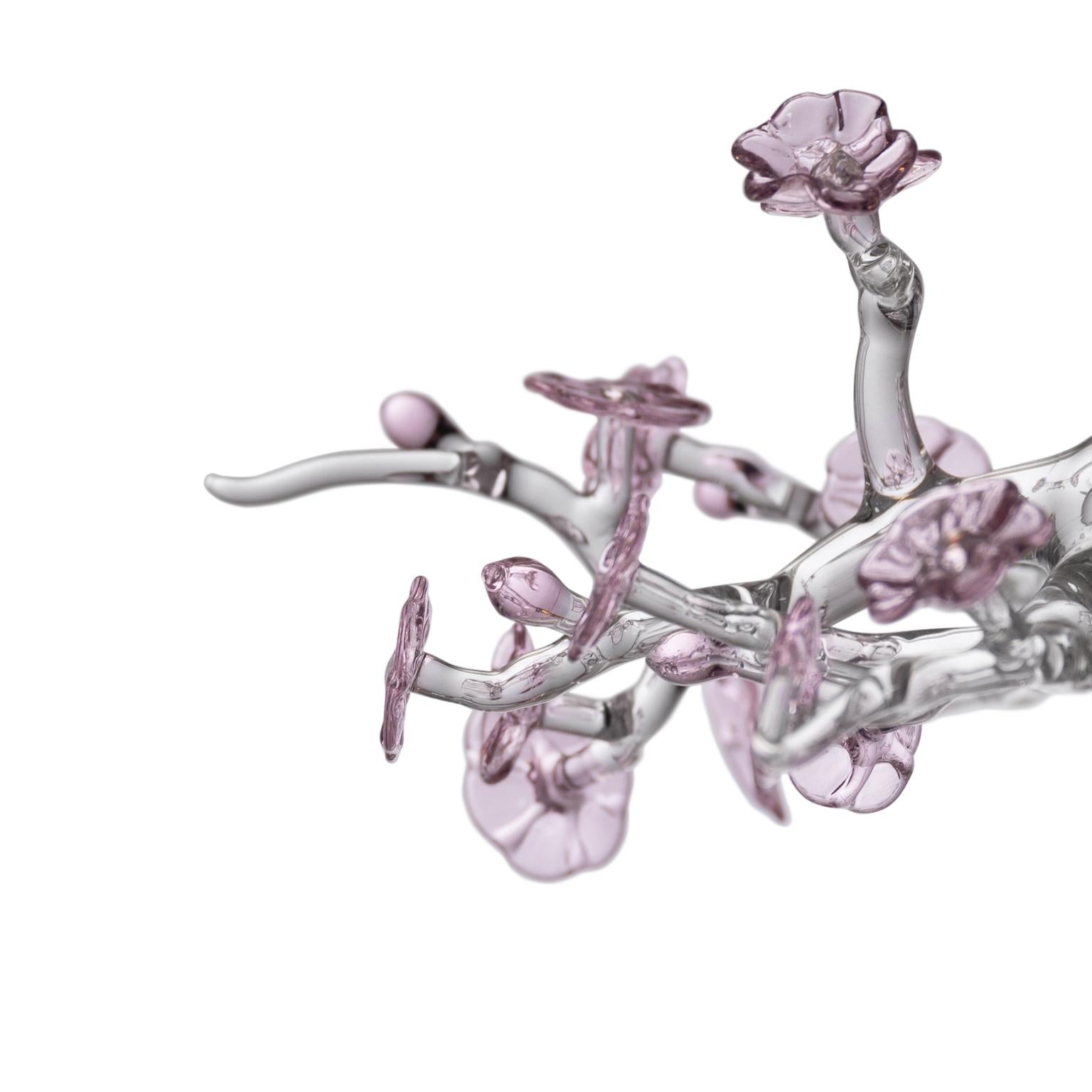 Italiano Scultura contemporanea in vetro soffiato a mano Blossom Bonsai 
