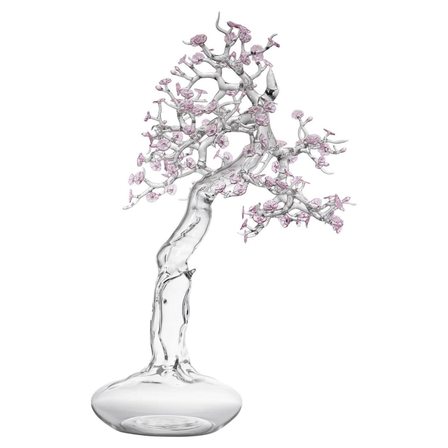 Scultura contemporanea in vetro soffiato a mano Blossom Bonsai "Maledetta primavera", albero di fiori