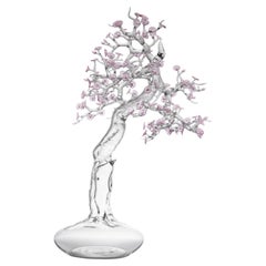 Scultura contemporanea in vetro soffiato a mano Blossom Bonsai "Maledetta primavera", albero di fiori