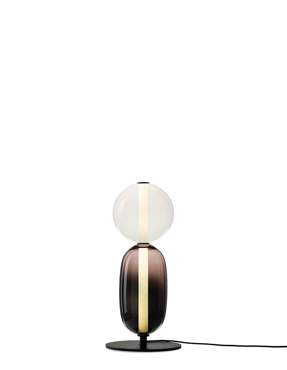 Modern Contemporary Blown Crystal Glass Floor Lamp, Pebbles by Boris Klimek for Bomma For Sale