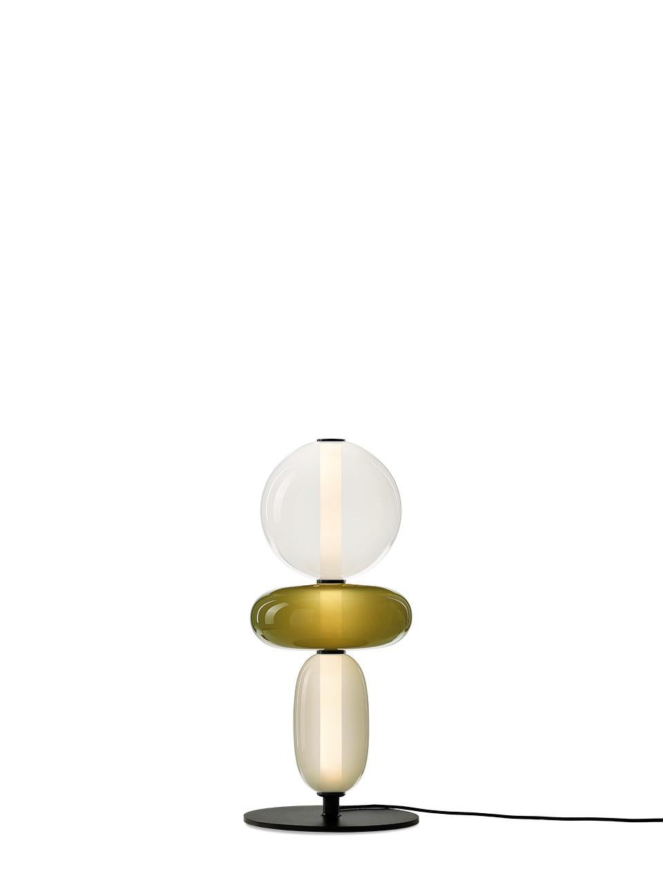 Modern Contemporary Blown Crystal Glass Floor Lamp - Pebbles by Boris Klimek for Bomma For Sale