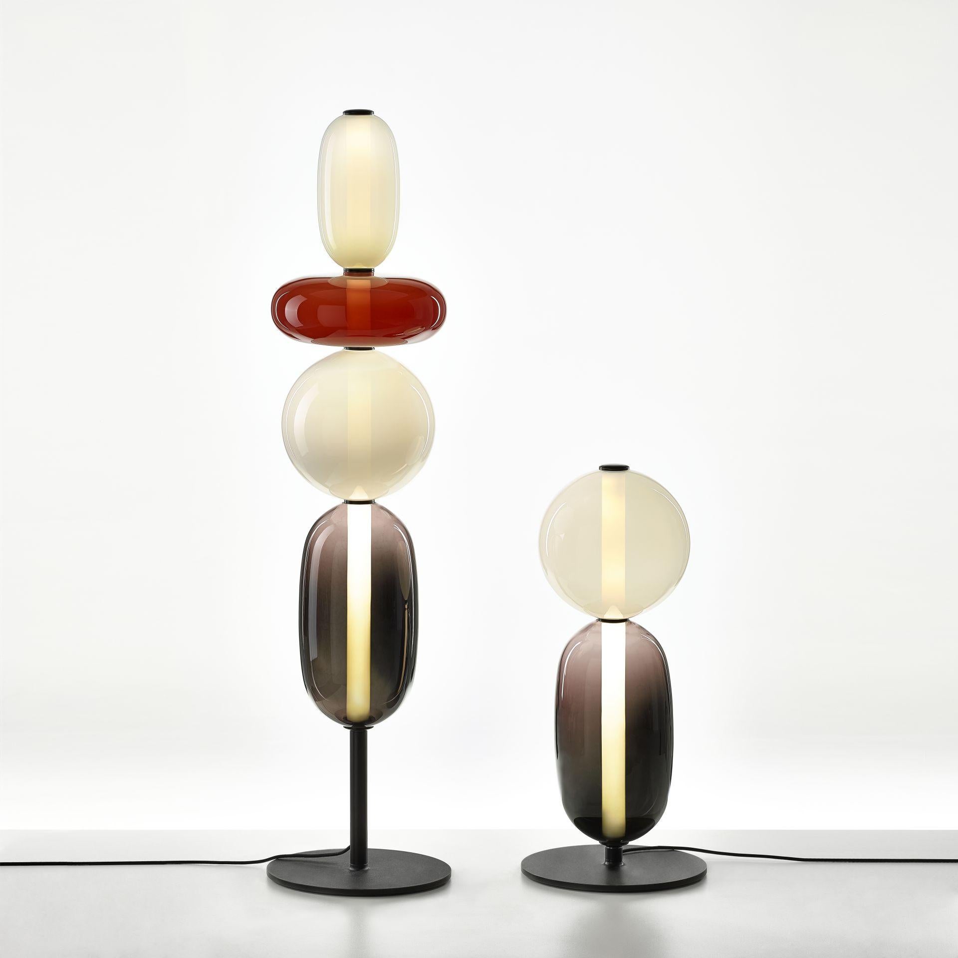 Contemporary Blown Crystal Glass Floor Lamp, Pebbles by Boris Klimek for Bomma For Sale 1