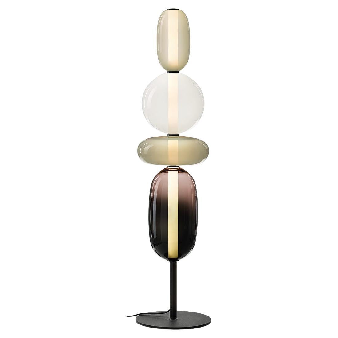 Contemporary Blown Crystal Glass Floor Lamp - Pebbles by Boris Klimek for Bomma For Sale