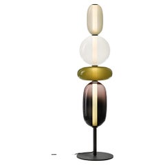 Contemporary Blown Crystal Glass Floor Lamp - Pebbles by Boris Klimek for Bomma