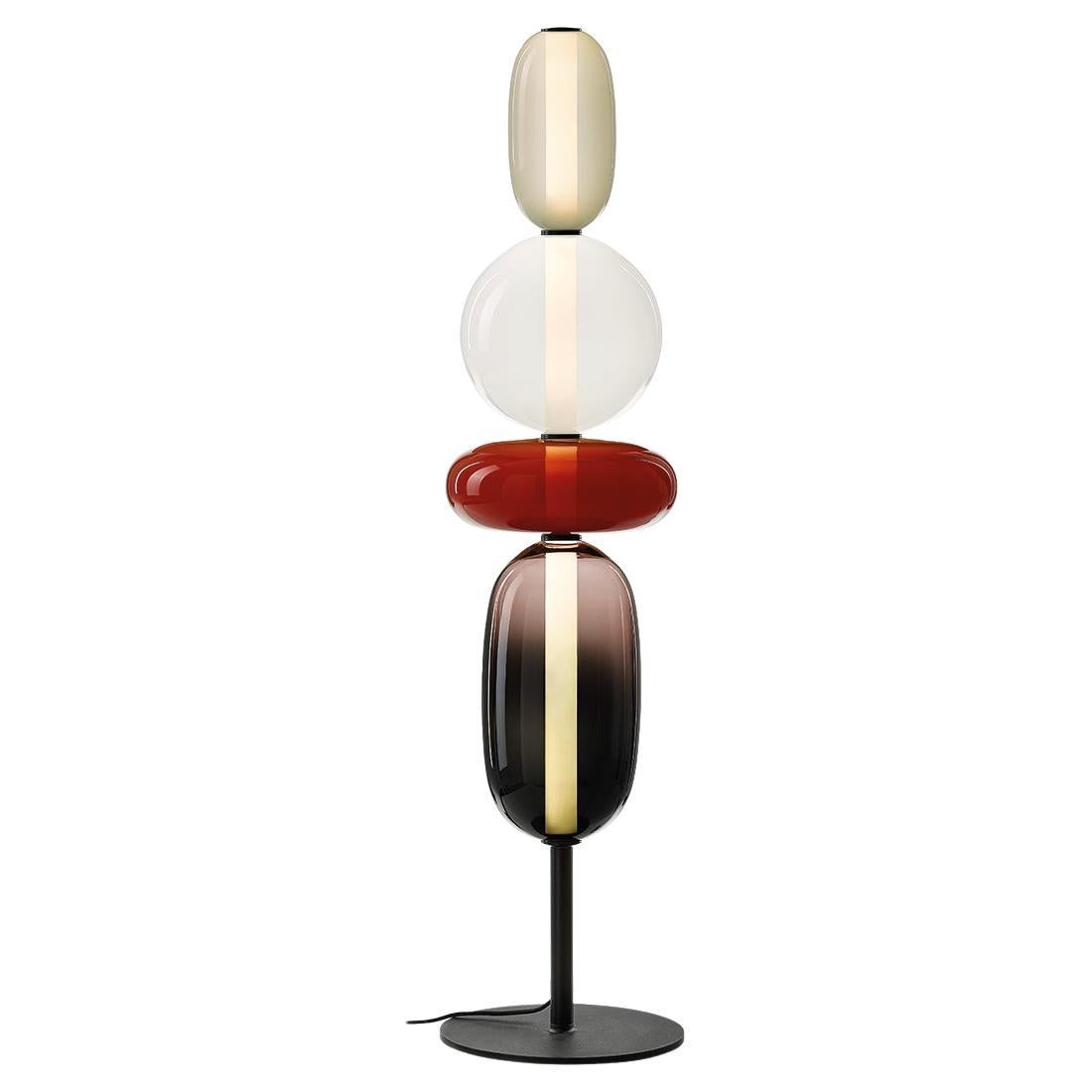 Contemporary Blown Crystal Glass Floor Lamp, Pebbles by Boris Klimek for Bomma For Sale
