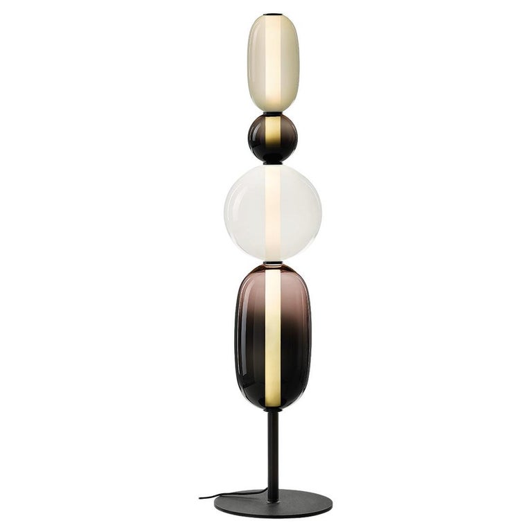 Contemporary Blown Crystal Glass Floor Lamp, Pebbles by Boris Klimek