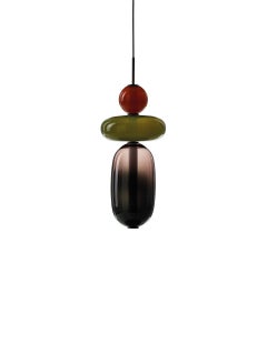 Contemporary Blown Crystal Glass Pendant, Pebbles by Boris Klimek for Bomma