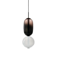 Contemporary Blown Crystal Glass Pendant - Pebbles by Boris Klimek for Bomma