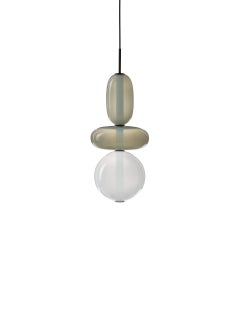 Contemporary Blown Crystal Glass Pendant - Pebbles by Boris Klimek for Bomma