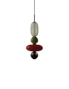 Contemporary Blown Crystal Glass Pendant, Pebbles by Boris Klimek for Bomma