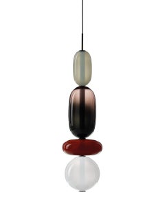 Contemporary Blown Crystal Glass Pendant, Pebbles by Boris Klimek for Bomma