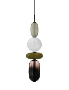 Contemporary Blown Crystal Glass Pendant - Pebbles by Boris Klimek for Bomma