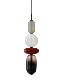 Contemporary Blown Crystal Glass Pendant - Pebbles by Boris Klimek for Bomma
