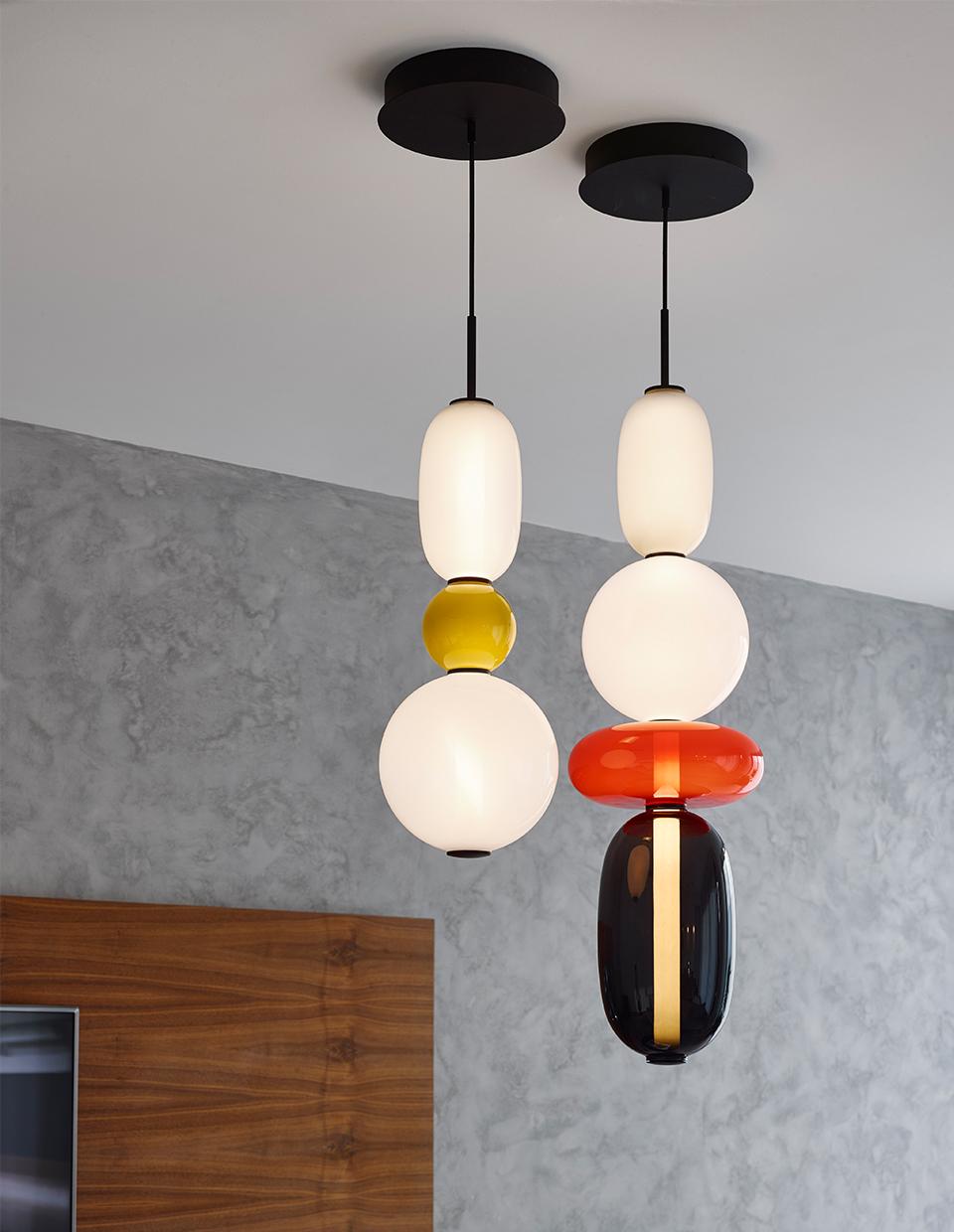 Contemporary Blown Crystal Glass Pendant, Pebbles by Boris Klimek for Bomma In New Condition For Sale In Warsaw, PL
