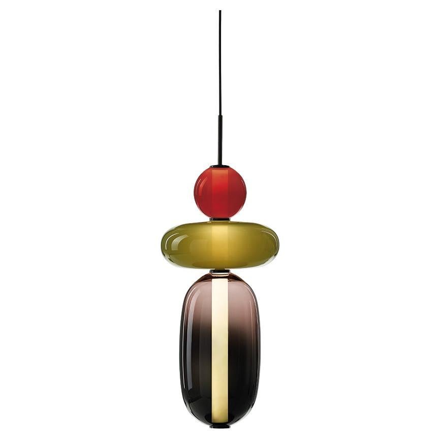 Lampe à suspension contemporaine en cristal soufflé Pebbles de Boris Klimek pour Bomma en vente