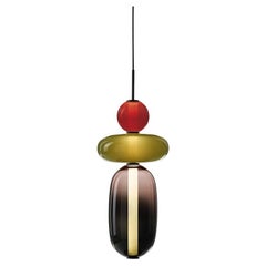Lampe à suspension contemporaine en cristal soufflé Pebbles de Boris Klimek pour Bomma