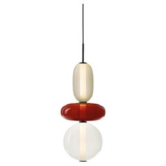 Contemporary Blown Crystal Glass Pendant - Pebbles by Boris Klimek for Bomma