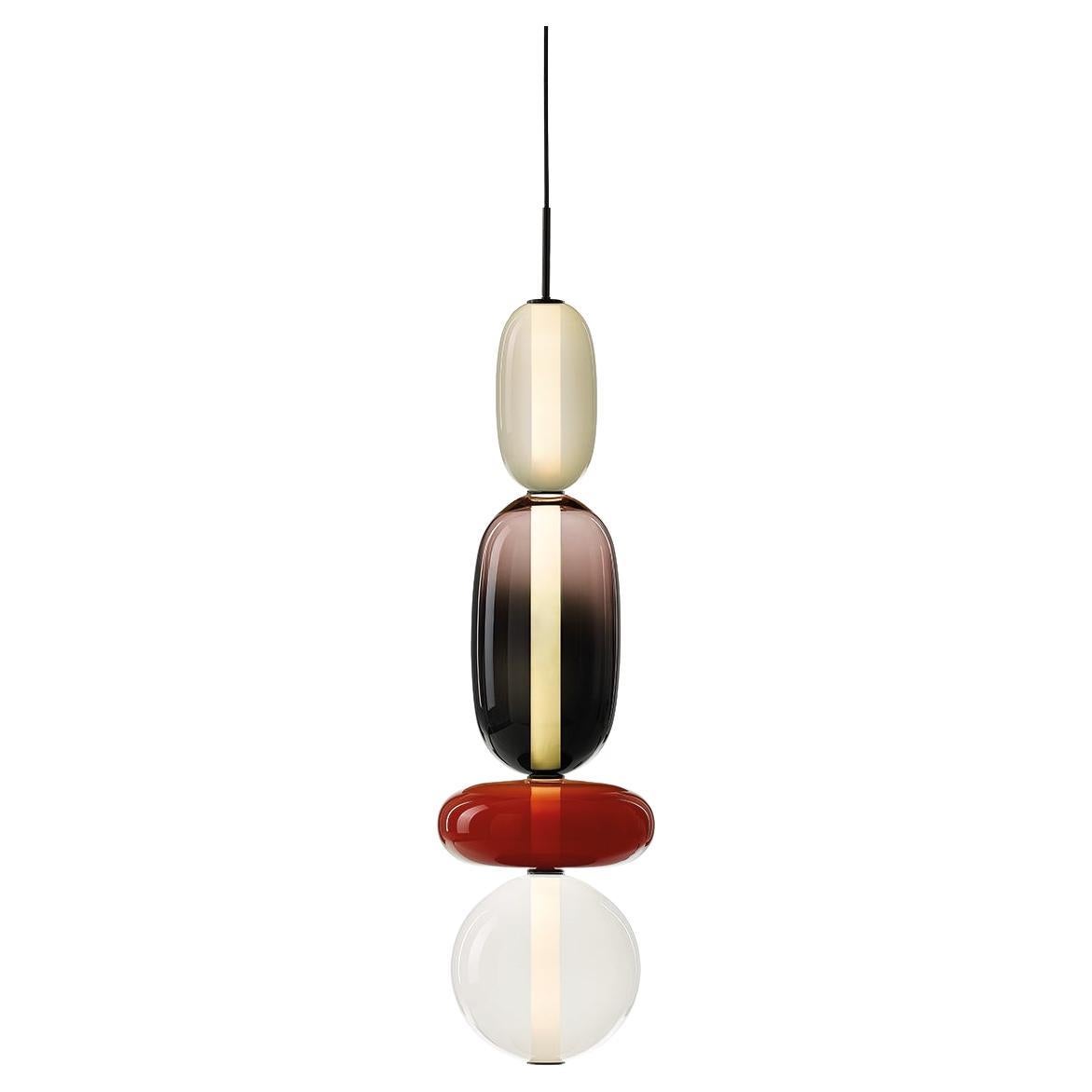 Contemporary Blown Crystal Glass Pendant, Pebbles by Boris Klimek for Bomma For Sale
