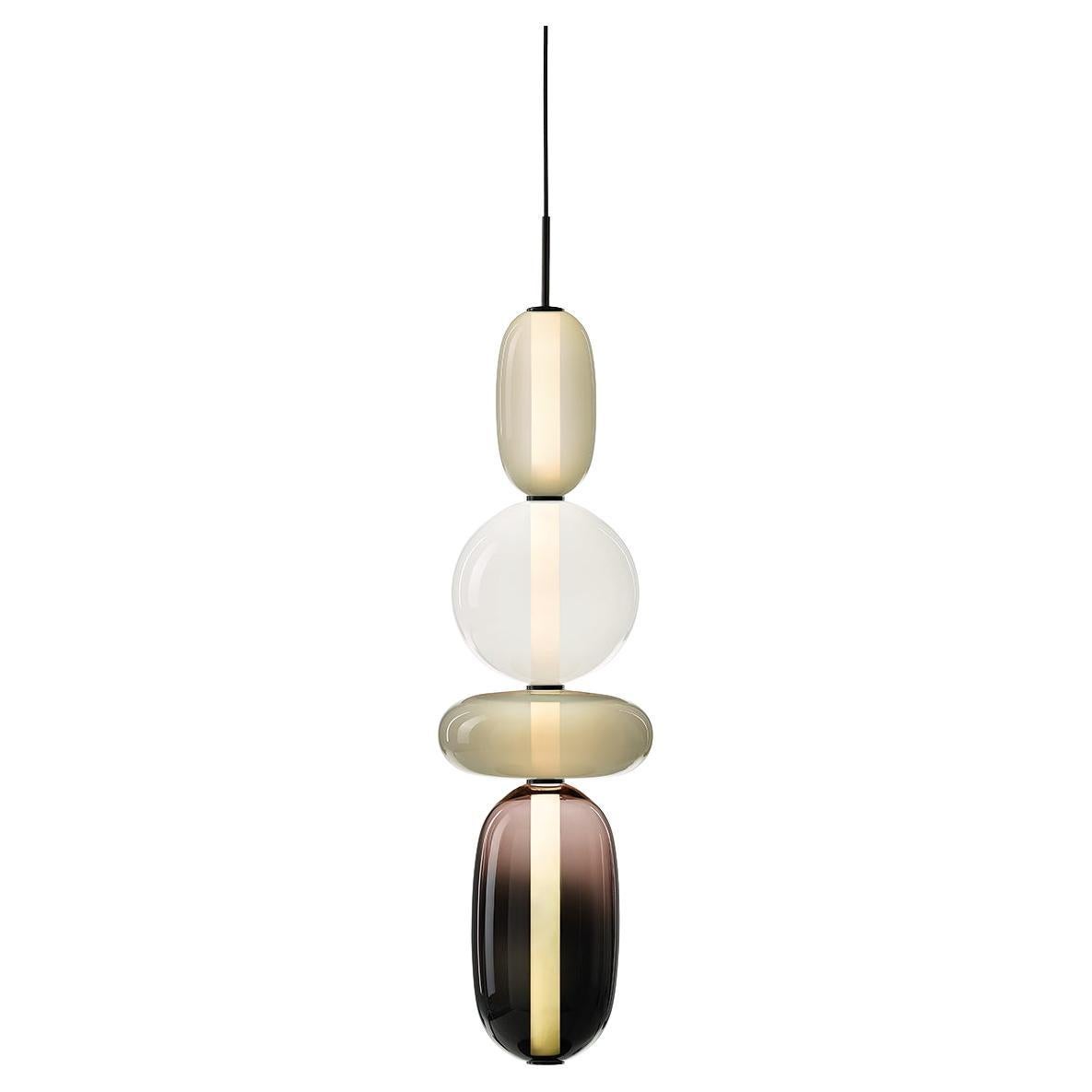 Contemporary Blown Crystal Glass Pendant, Pebbles by Boris Klimek for Bomma For Sale