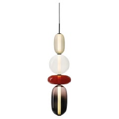 Contemporary Blown Crystal Glass Pendant - Pebbles by Boris Klimek for Bomma