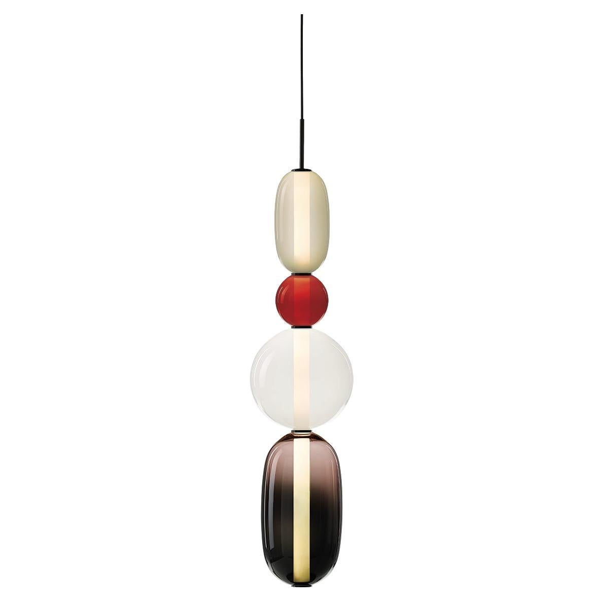 Contemporary Blown Crystal Glass Pendant, Pebbles by Boris Klimek for Bomma For Sale