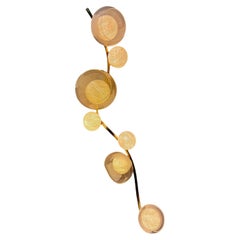 Hand-carved Porcelian, blown Glass and Brass wall light by Vezzini & Chen