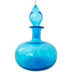 Zeitgenössische mundgeblasene Glaskaraffe "Genie" mit Stopfen